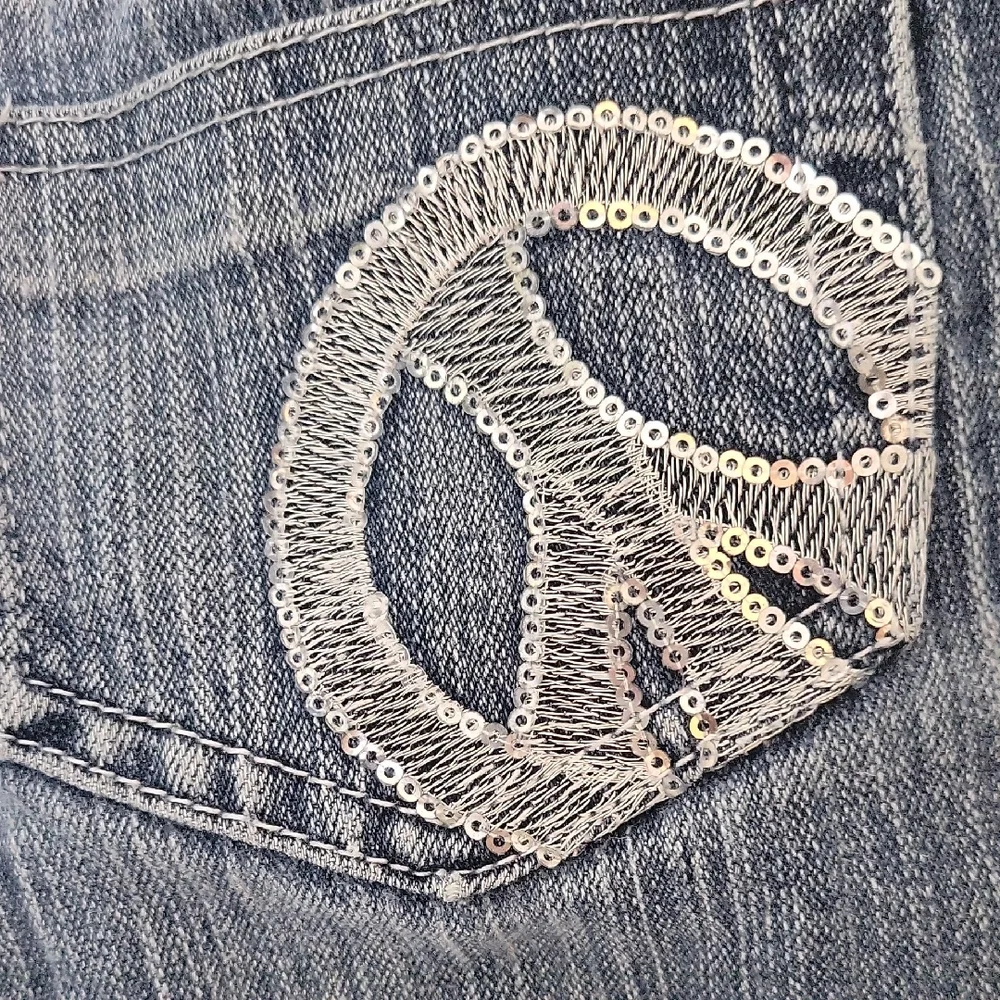 Y2K JUSTICE JEANS SIMPLY LOW‎ DISTRESSED DENIM BLUE JEANS GIRLS SZ 6R